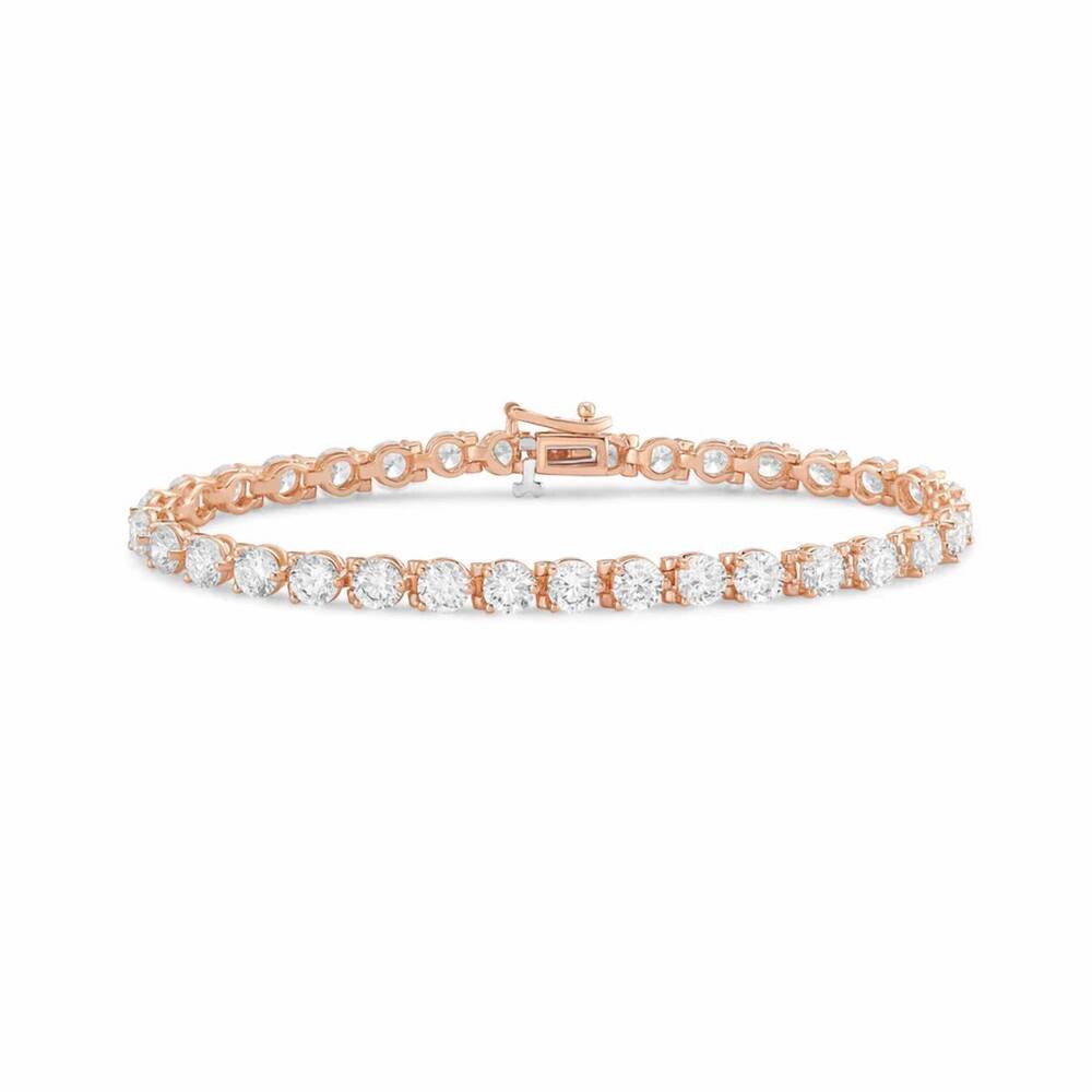 NEW DIANA M JEWELS women's round lab-grown diamond tennis bracelet (13.00 ct) -